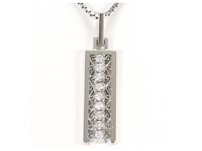 Autre Marque Platin-Halskette mit Diamant