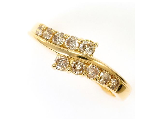 Autre Marque Ring aus 18K Gelbgold mit Diamant Golden