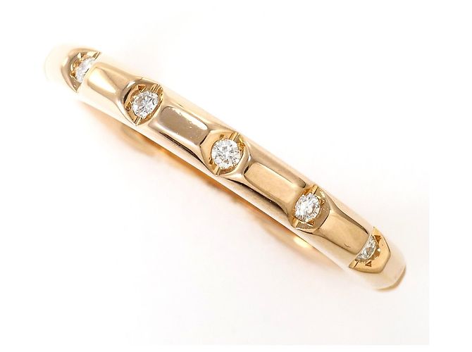 Autre Marque Anel aliança em ouro rosa 18K, diamantes e rubis Dourado