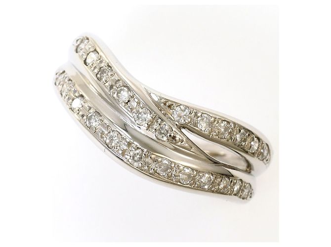 Autre Marque Platin-Bandring mit Diamant