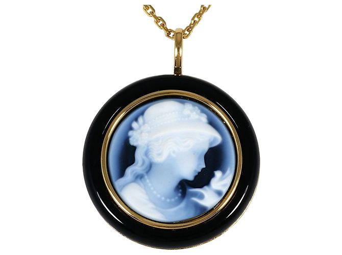 Autre Marque Collar de oro amarillo de 18K con ónix Dorado