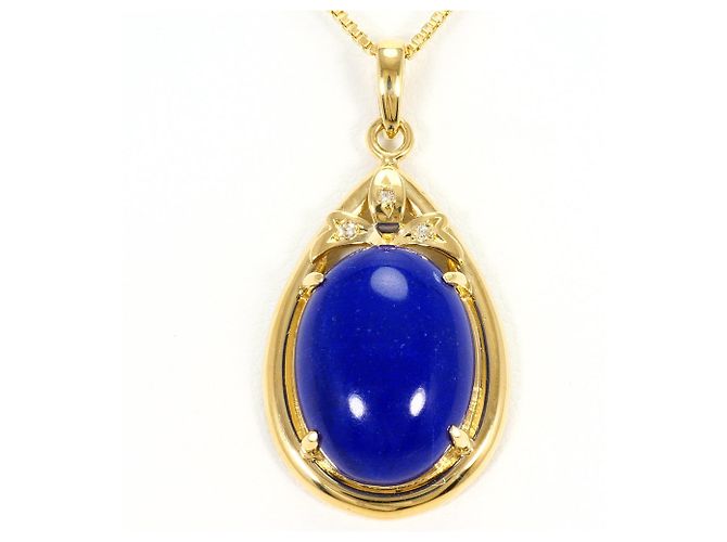Autre Marque Collana in oro giallo 18K con lapislazzuli e diamante D'oro