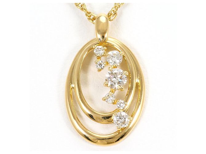 Autre Marque Collar de oro amarillo 18K con diamante Dorado