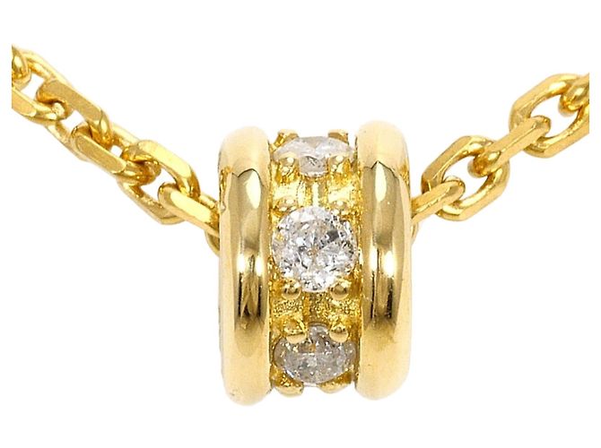 Autre Marque Colar em ouro amarelo 18K com diamante Dourado