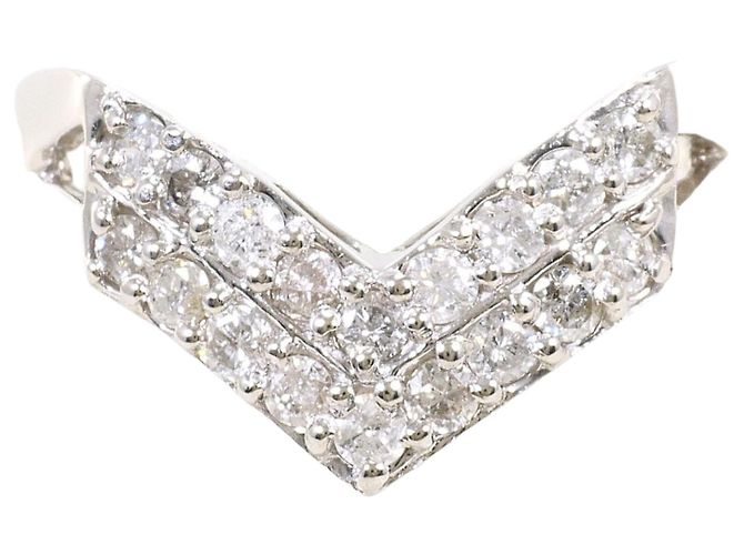 Autre Marque Platin-Bandring mit Diamant