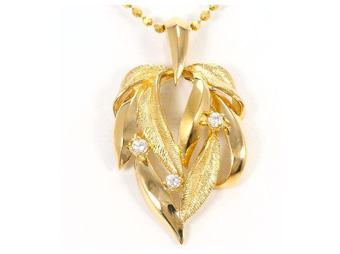 Autre Marque Collar de oro amarillo 18K con diamante Dorado
