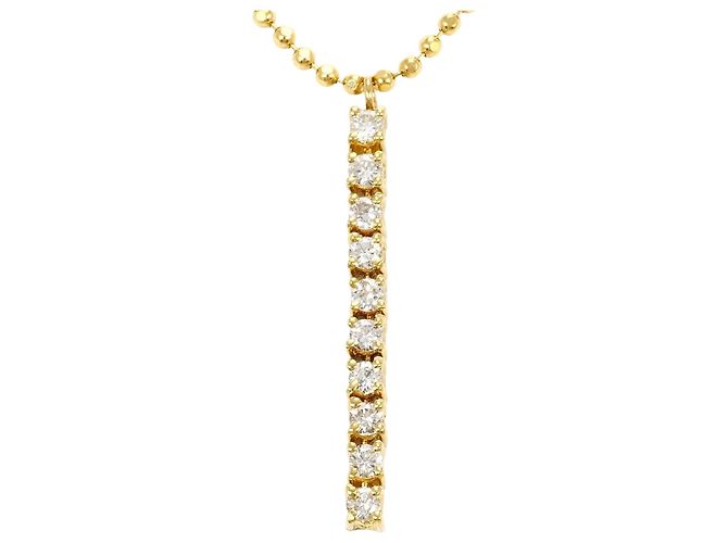 Autre Marque Colar em ouro amarelo 18K com diamante Dourado