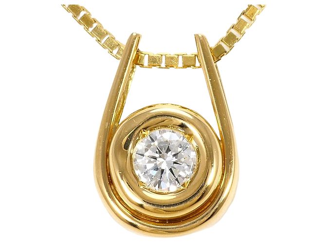 Autre Marque Collar de oro amarillo 18K con diamante Dorado