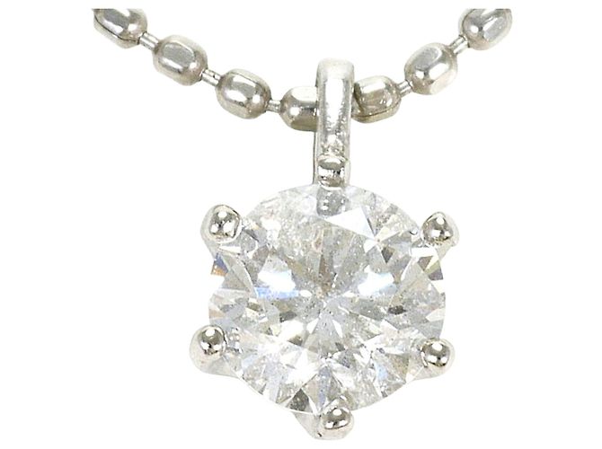 Autre Marque Collar de platino con colgante de diamante