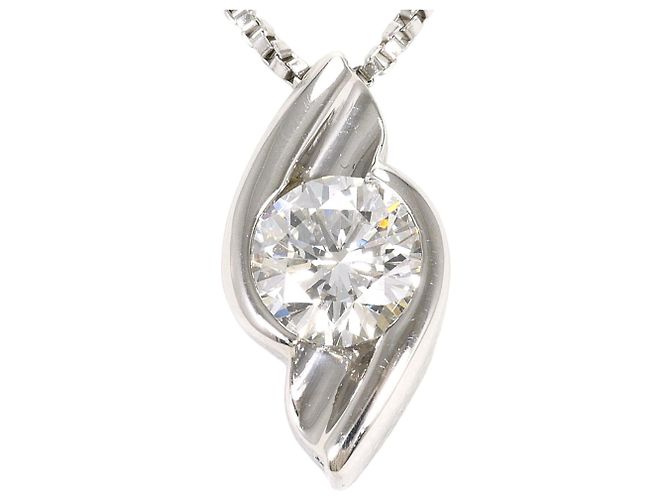 Autre Marque Collar de platino con colgante de diamante