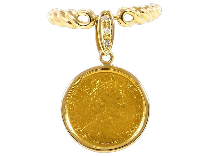 Autre Marque Anillo alianza de oro amarillo con diamante Dorado