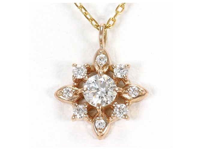 Autre Marque Collar elegante de oro 18K con diamante Dorado