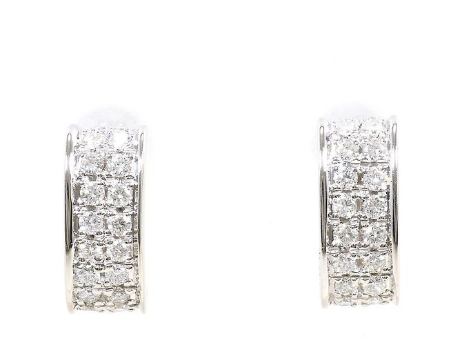 Autre Marque PT900 Platin Halbkreis-Ohrringe mit Diamant