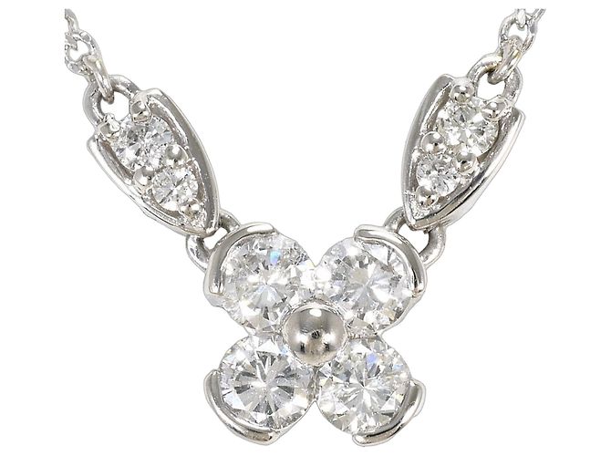 Autre Marque Platinhalskette mit Diamant