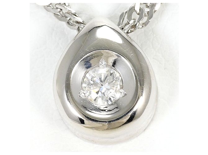 Autre Marque Platin-Halskette mit Diamant-Detail