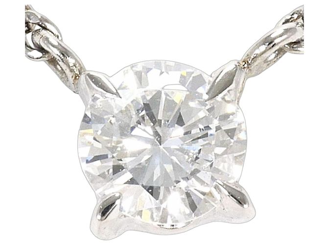 Autre Marque Platinhalskette mit Diamantanhänger