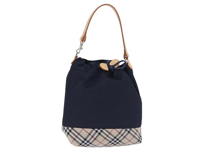 Borsa a mano BURBERRY Nylon Navy Silver Auth hk4051A Argento Blu navy