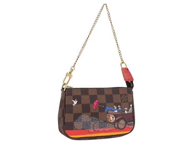 LOUIS VUITTON Monogram Christmas limited Mini Pochette Pouch M41655 Auth 200096M Monogramma