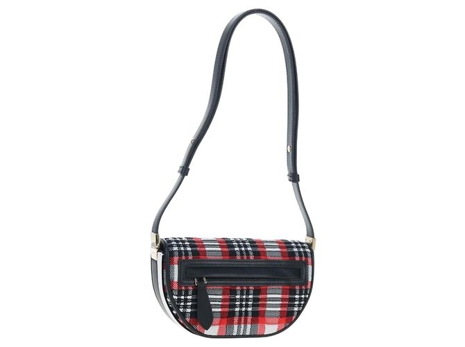 Borsa a tracolla BURBERRY Nova Check Canvas Rosso Oro Auth ki6799M D'oro