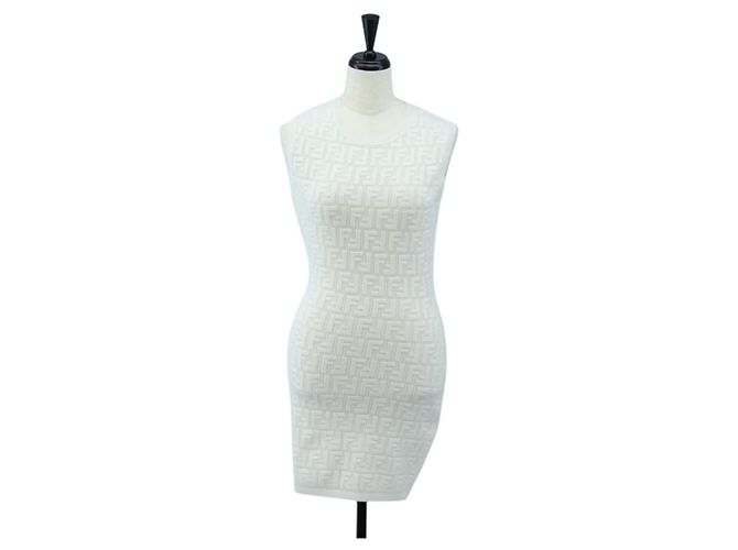 Camicia intera FENDI Zucca Canvas White Auth 193726M Bianco