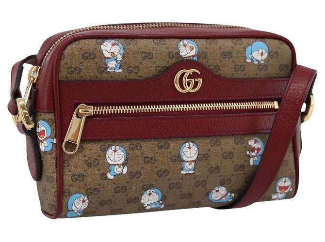 Borsa a tracolla GUCCI Micro GG Doraemon PVC Leather Beige 647784 Auth 200346M
