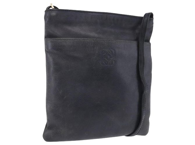 Borsa a tracolla LOEWE in pelle blu navy e oro Auth 197659 D'oro