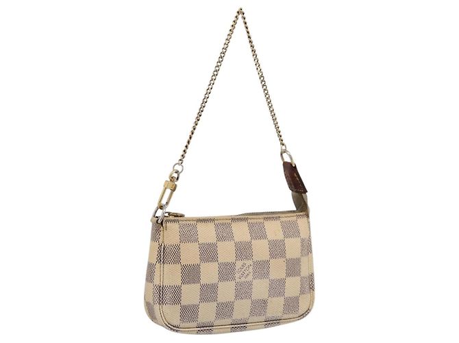 LOUIS VUITTON Damier Azur Mini Pochette Accessoires Pouch N63005 LV Auth bs37005