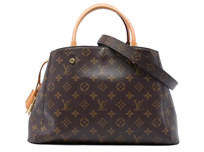 Borsa Satchel Louis Vuitton Monogram Montaigne MM Marrone