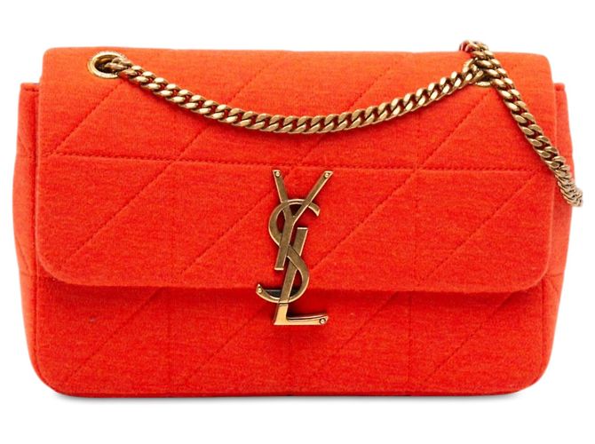 Autre Marque Borsa a tracolla Jamie in patchwork di lana jersey arancione Saint Laurent Medium