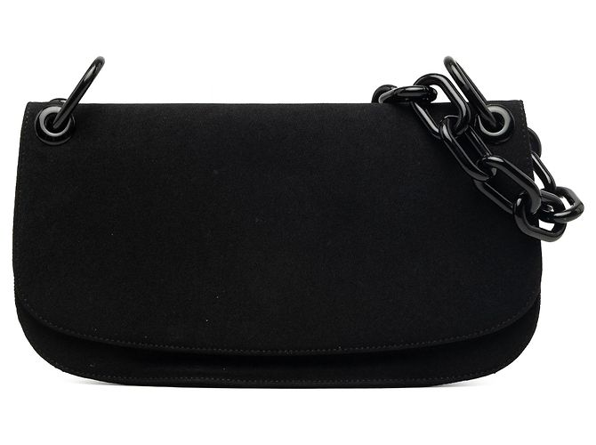 Borsa a tracolla Prada Tessuto Swing Chain nera Nero