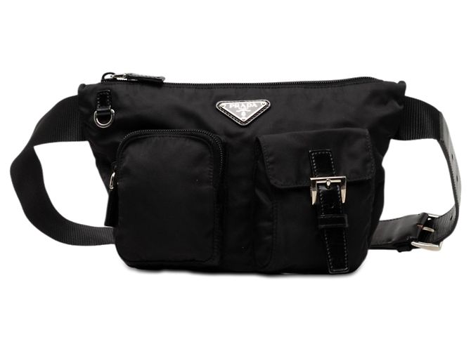 Borsello da cintura Prada Tessuto multi tasche nero
