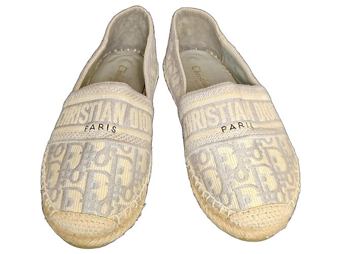 Christian Dior Oblique Espadrilles Beige Grau