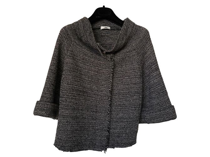 Autre Marque Cardigã BASE de lã e alpaca Branco Cinza