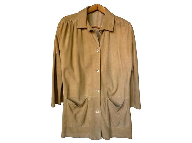 Autre Marque Barelli beige Wildlederjacke mit Knöpfen