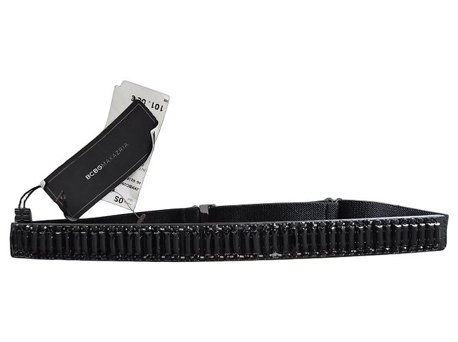 Bcbg Max Azria BCBGMAXAZRIA schwarzer elastischer Gürtel mit Kristallen