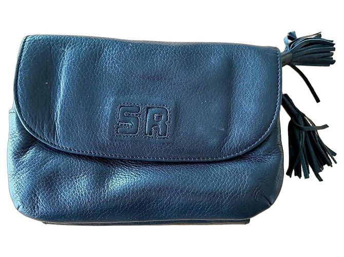 Sonia Rykiel Leder-Clutch Schwarz