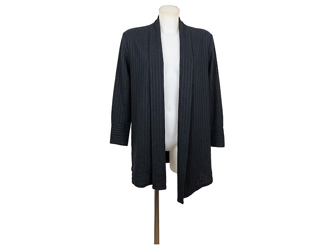 Autre Marque Armani Collezioni Rippstrick-Cardigan Schwarz
