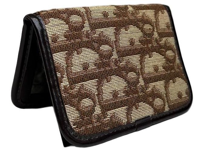 Vintage Dior Trotter Monogram Bifold Wallet Beige Brown