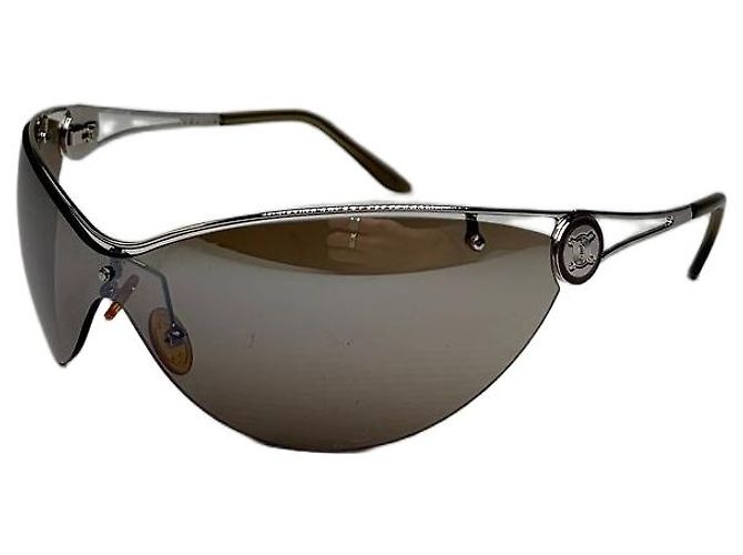 Céline Vintage Celine Shield Sonnenbrille Braun Silber