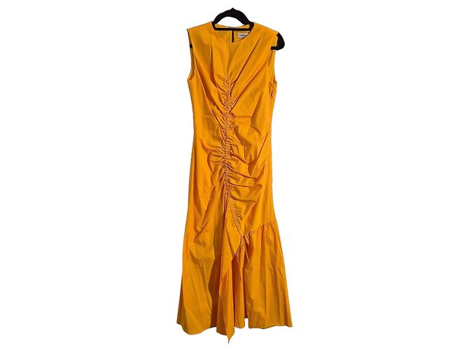 Sandro Vestido Largo Sin Mangas Naranja