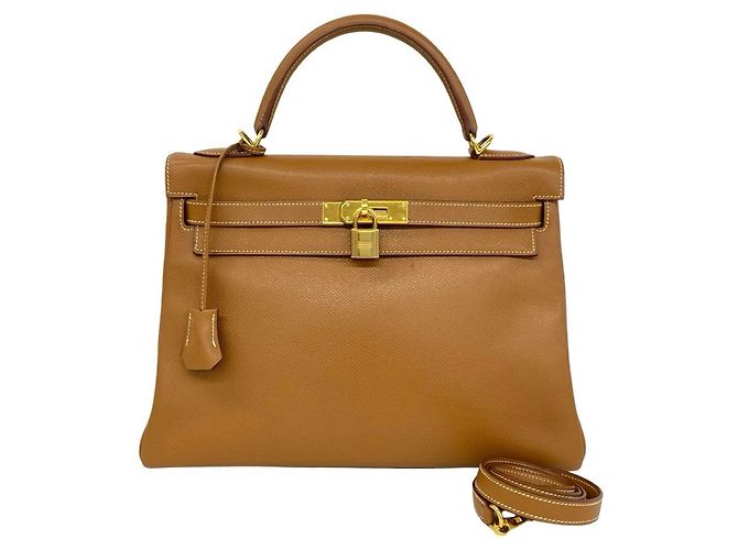 Hermès Bolsa HERMES Kelly 32 em couro Courchevel Marrom