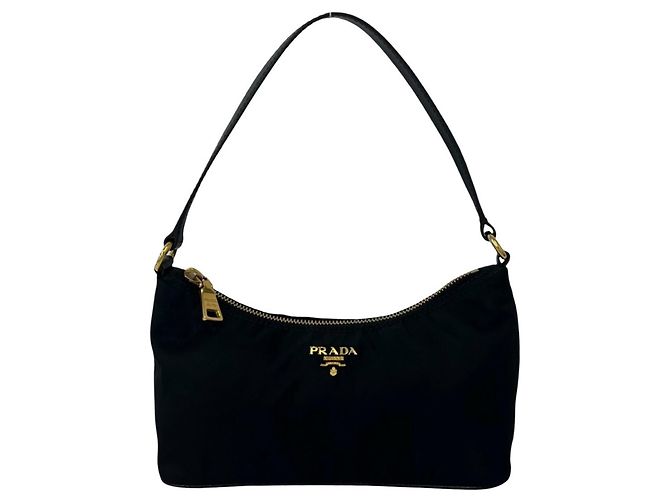 Saffiano Prada Mini Handtasche/Etui in Schwarz