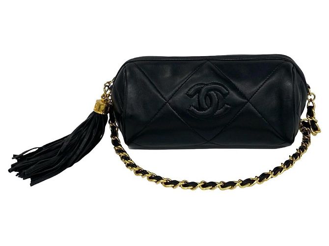 Borsa a tracolla Chanel Matelassé Coco Mark Nero