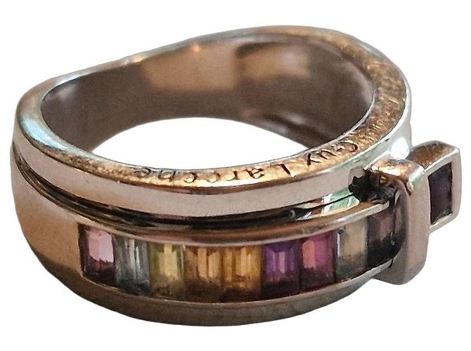 Guy Laroche 750 Weißgold Ring mit Edelsteinen Mehrfarben