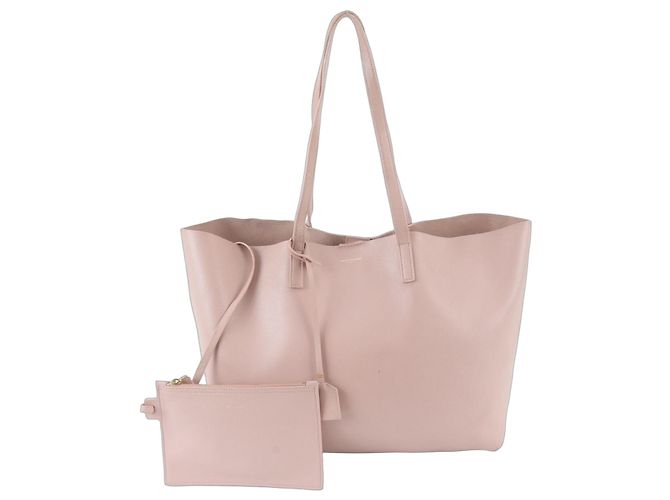 Autre Marque Saint Laurent Leder-Tote-Bag mit Beutel Pink