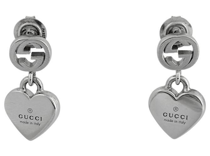 Orecchini Gucci Interlocking G Heart Swing Argento