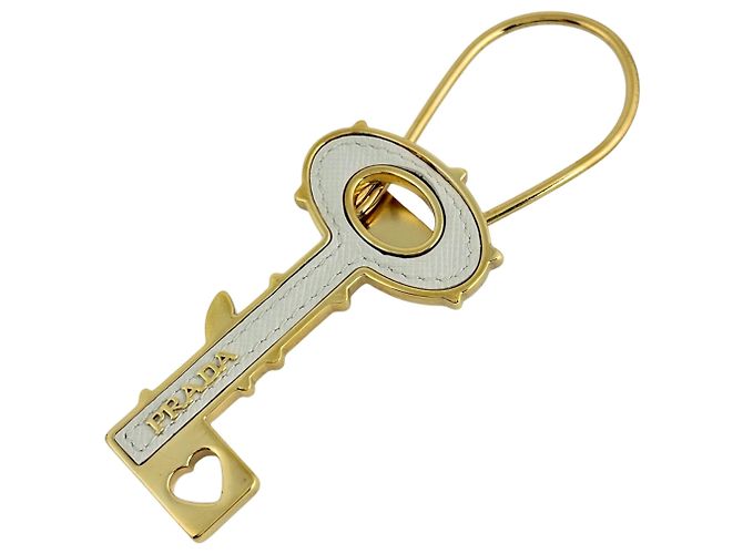 Chaveiro Prada - Dourado e Branco