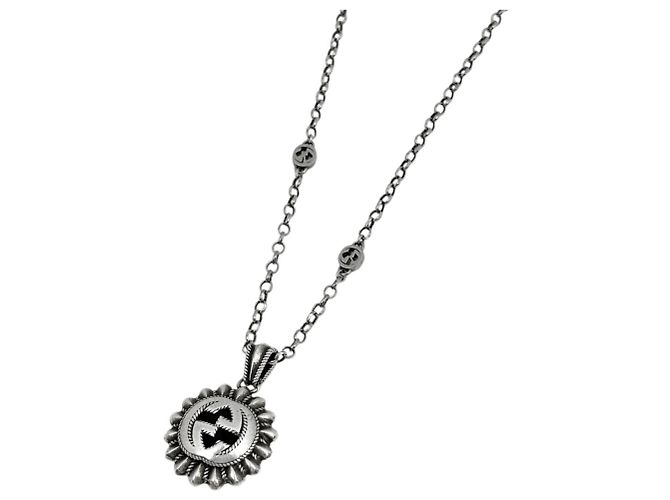 Collana Gucci Interlocking G Flower Argento
