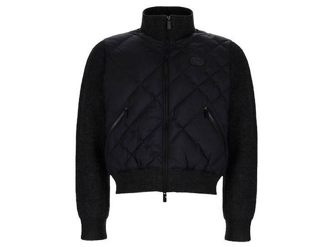 Burberry Check-stitch Nylon and Wool Jacket Black
