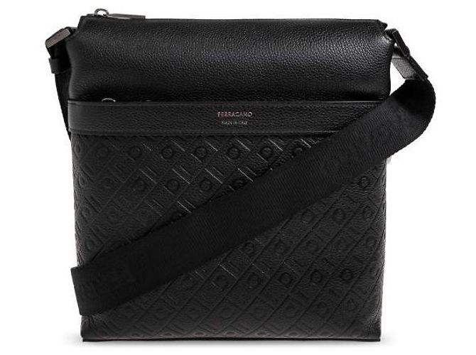 Salvatore Ferragamo Monogram Messenger Bag Black